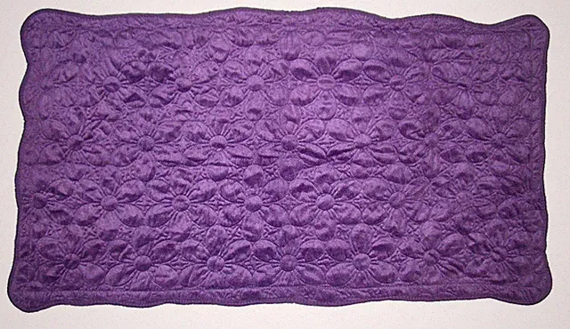 (1) King Size Pillow Sham Purple Velour Quilted Front
