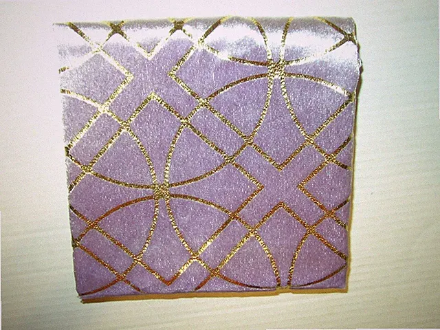 (1) Standard Size Pillow Sham velour Lavender with Gold