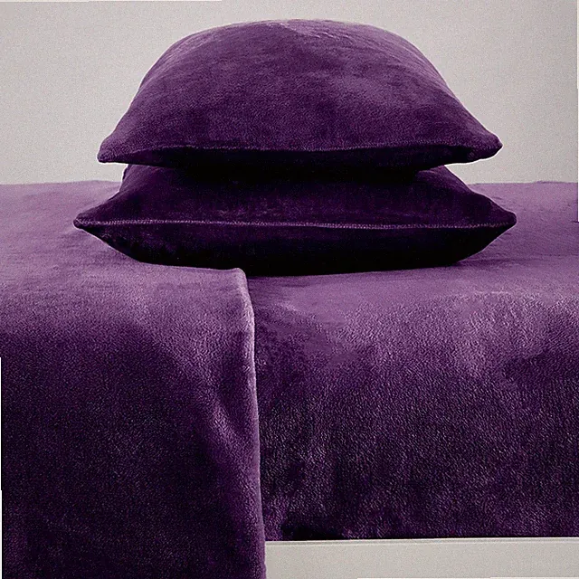 4-Piece Solid Jewel-Toned Plush Sheet - Velvet Luxe Collection