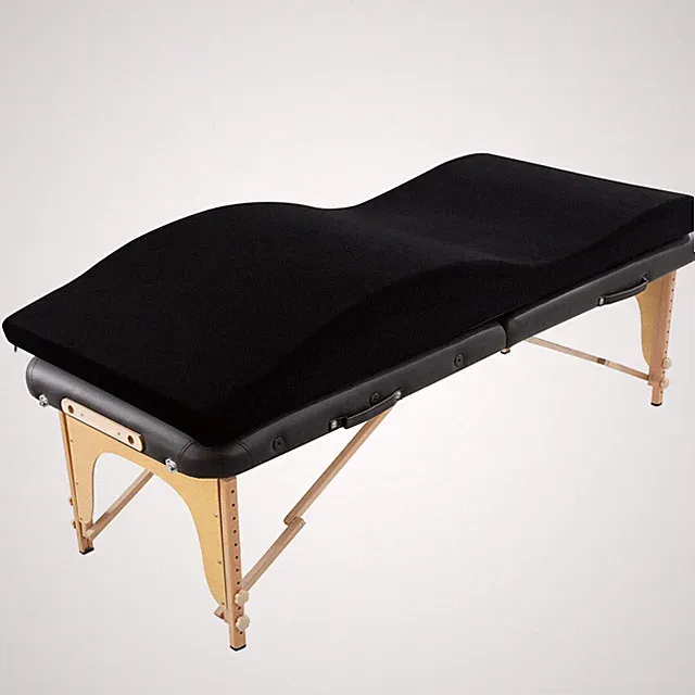 Ergonomic Curvy Foam Massage Bed Mattress Topper, 70" x 23", Black