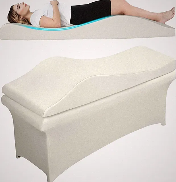 Ergonomic Lash Bed Pad - 30D Foam Topper with Washable Cover - Cream White
