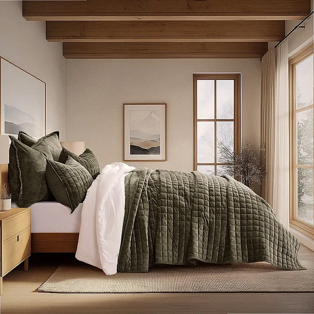 Lightweight Velvet Comforter Set with 2 Pillow Shams