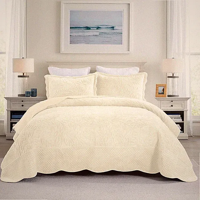 Luxury Velvet Oversized Embroidery Quilt Set Soft and Plush All Season Comforter