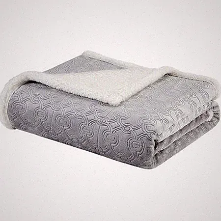 Madison Park Elma Luxury Oversized Textured Plush Throw Gray 60" x 70"