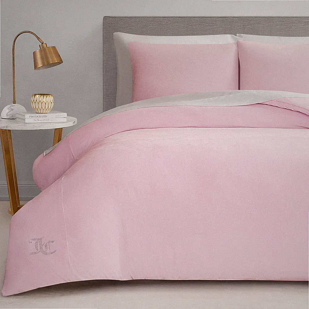 Marshmallow Pink Velour Full/Queen Comforter Set - 3 Piece Luxury Bedding Ens...