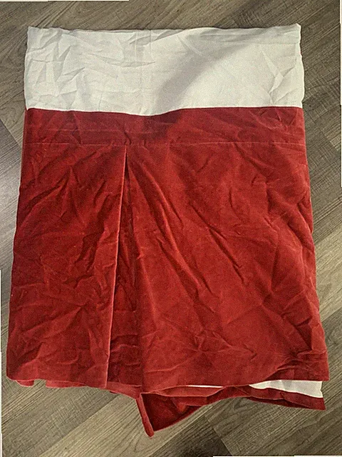 Ralph Lauren Red Velvet Bed Skirt King Size Luxurious Vintage