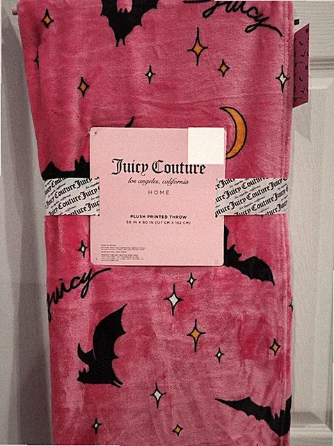Rare VHTF Juicy Couture Home Y2K Halloween Soft Plush Throw Blanket NWT