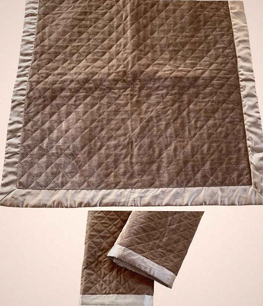 Set of 2 Park Avenue Luxury Collection Euro Shams Champagne Tan Velour 26" Sq