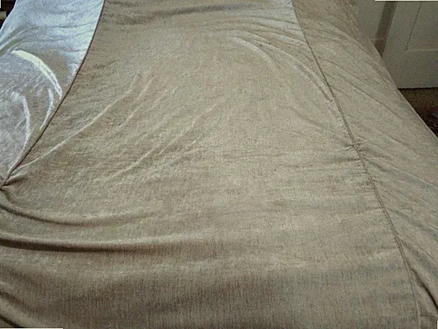 TAHARI Duvet Buttons Tan Velour Top Gathered Design 84" X 88" Est. Full Queen