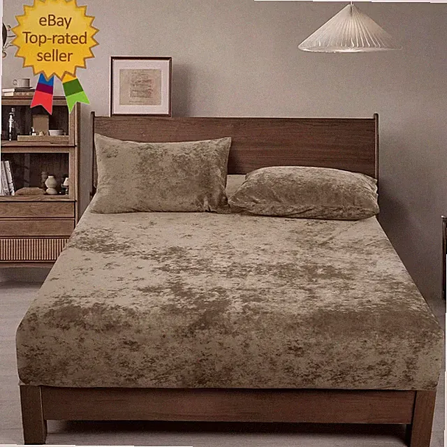Truly Velvet Fitted Sheet Only Queen Size, Luxury Super Soft Cozy Fuzzy Fleece