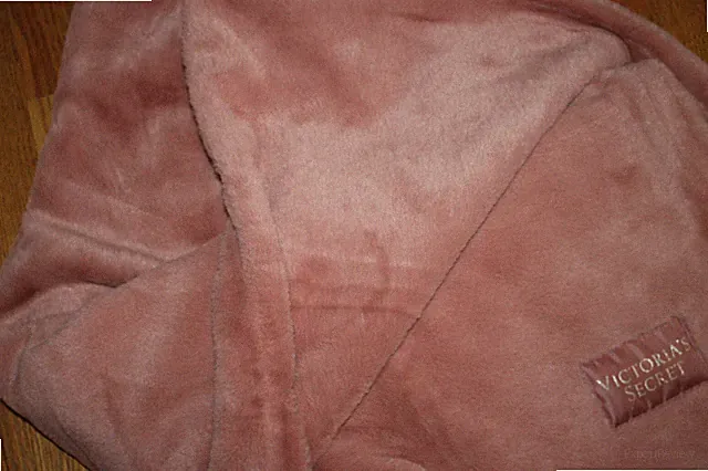 Victoria's VICTORIA SECRET Velour Fleece PINK Brown Velour Throw BLANKET 50 x60