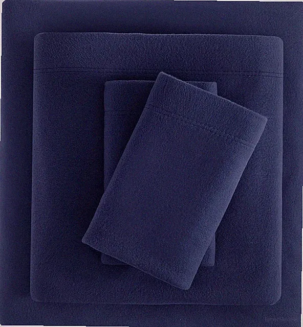 Viviland Plush Micro Fleece Queen Bed Sheet Set - Soft Polar Fleece Velvet